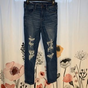 American Eagle Hi Rise Ripped Jeggings